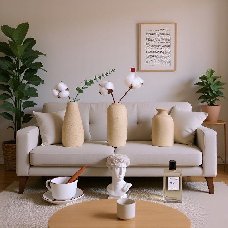 Fehér matt skandináv kerámia váza 