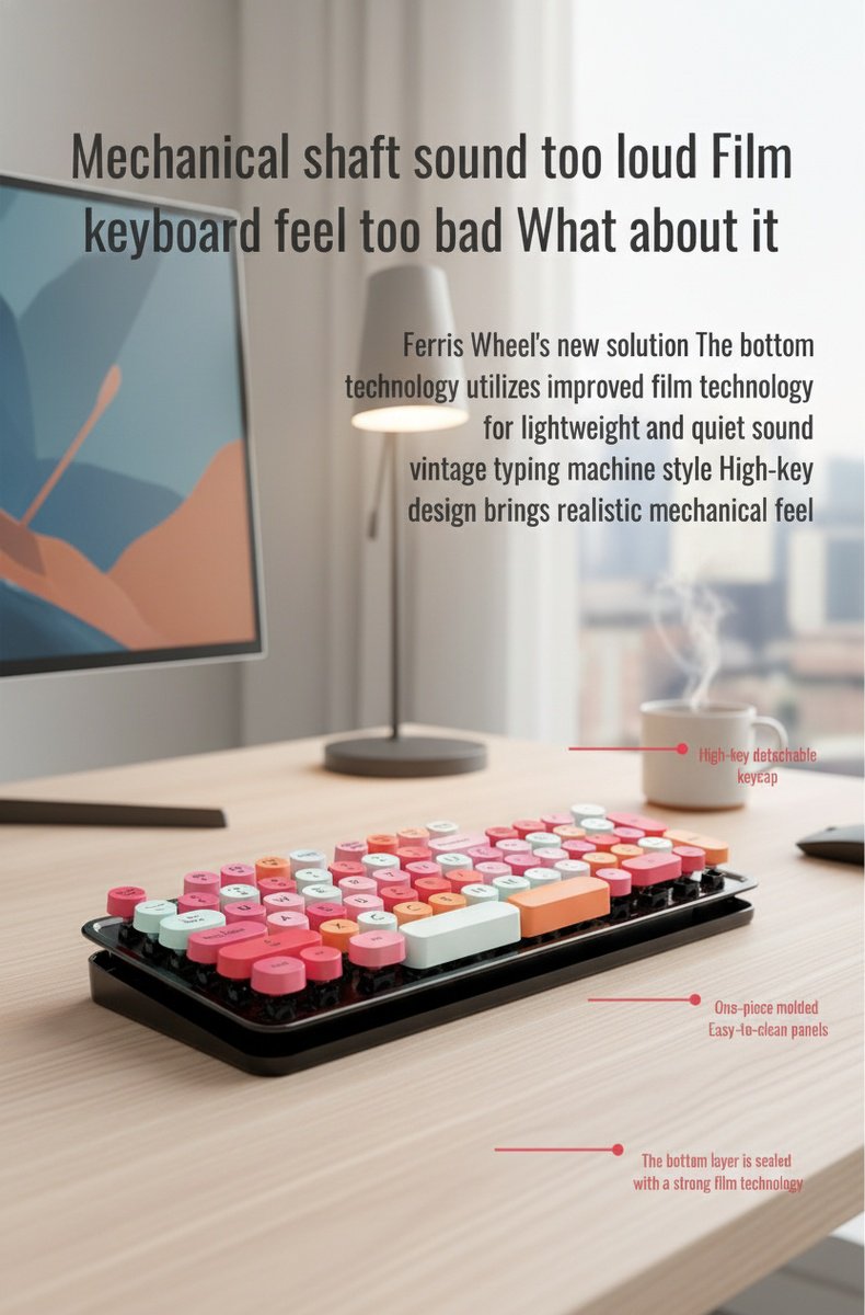 Slim office wireless keyboard with comfortable keys