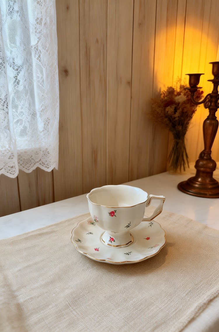 ถ้วยกาแฟยุโรปเพิ่มบรรยากาศย้อนยุค