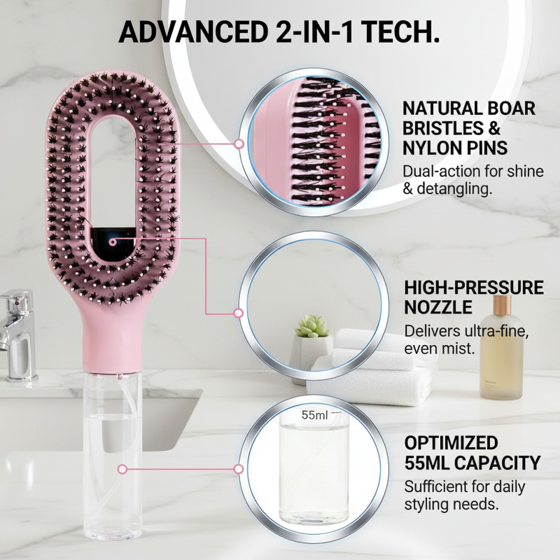 One-click spray anti-flying spray comb