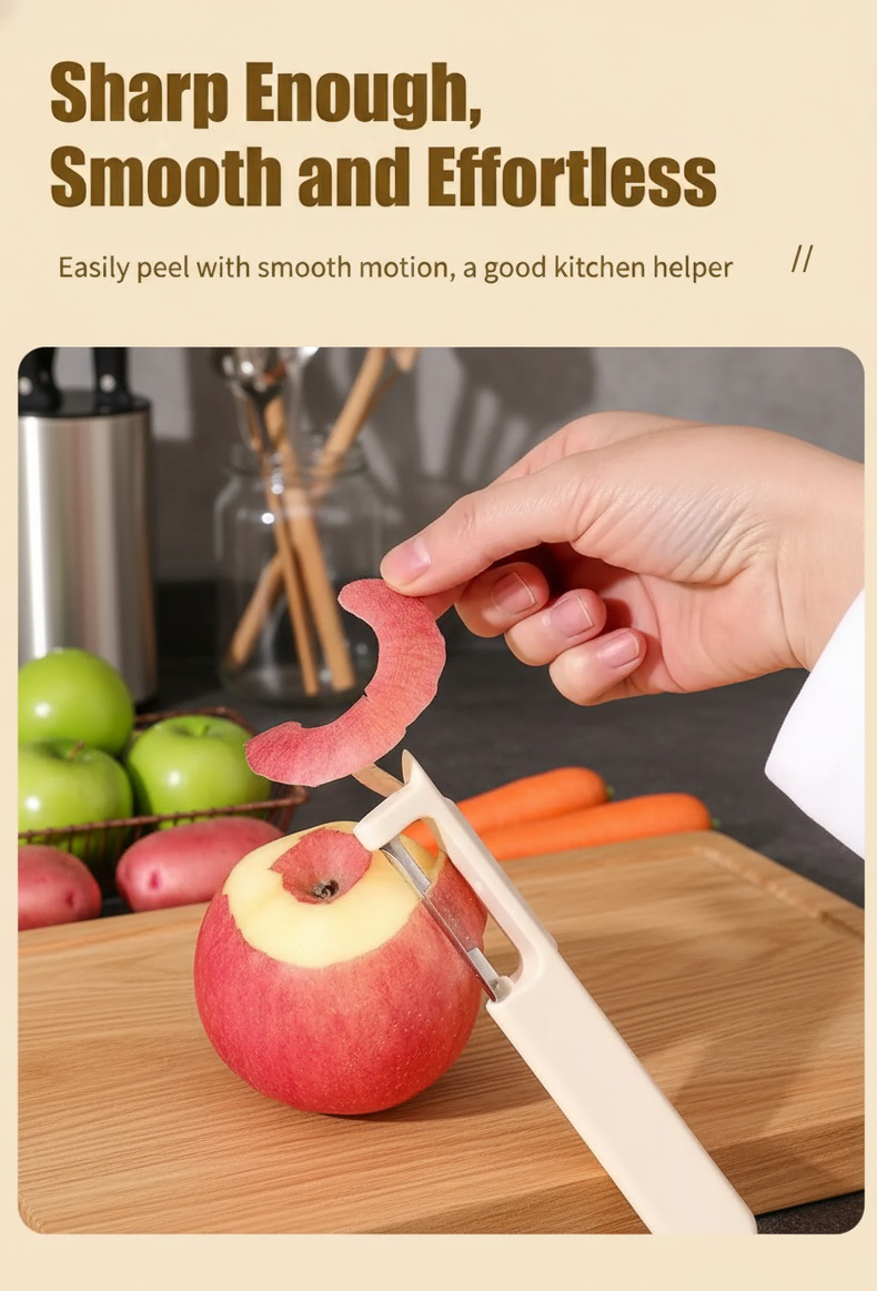 Durable stainless steel slicer and peeler for fruits and vegetables
