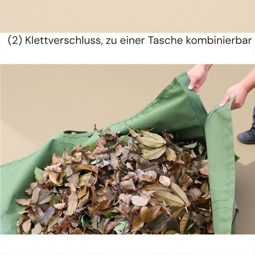 2 in 1 große Rasen Garten Zweig gefallen Blätter Aufbewahrungstasche Unkraut Zweig Müll Sammlung Mat