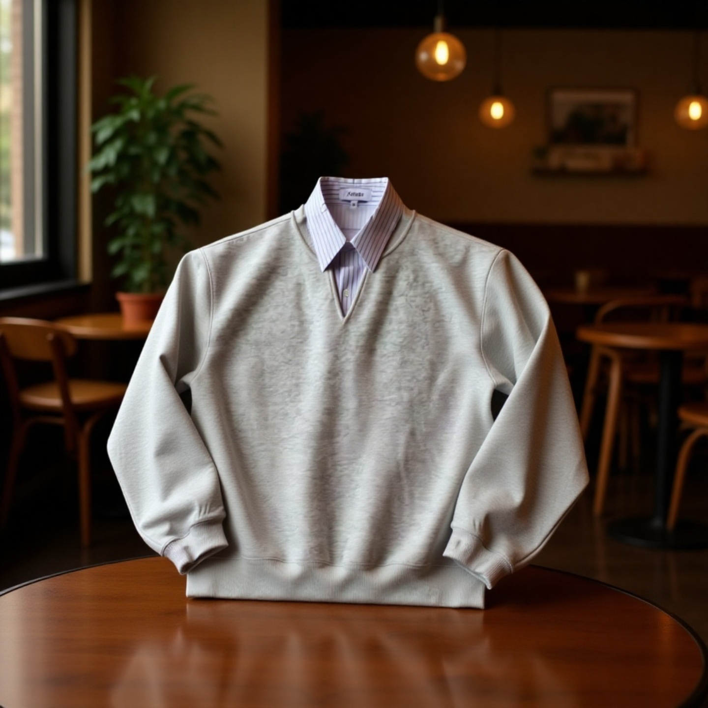 黑色假两件衬衫领卫衣男秋冬cleanfit高级感学院风长袖polo衫上衣