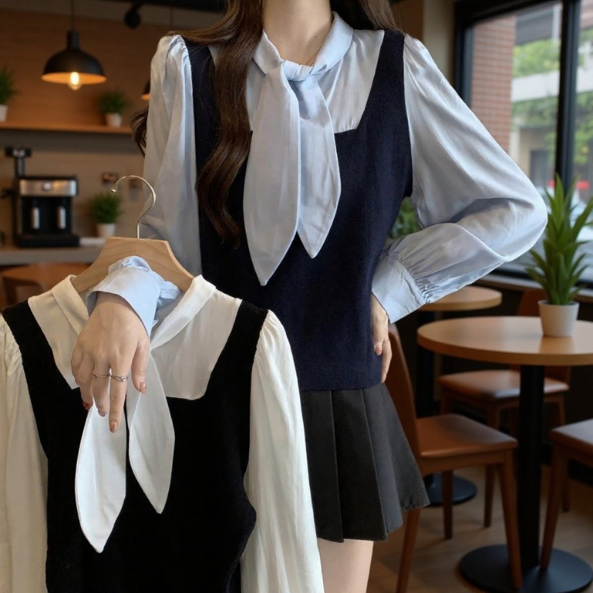 심플하면서 세련된 레이어드 패션 셔츠