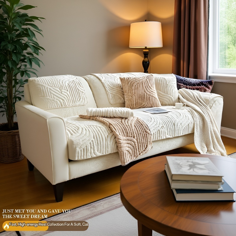 Vista de conjunto: cojines de sofá de terciopelo de algodón en salón moderno