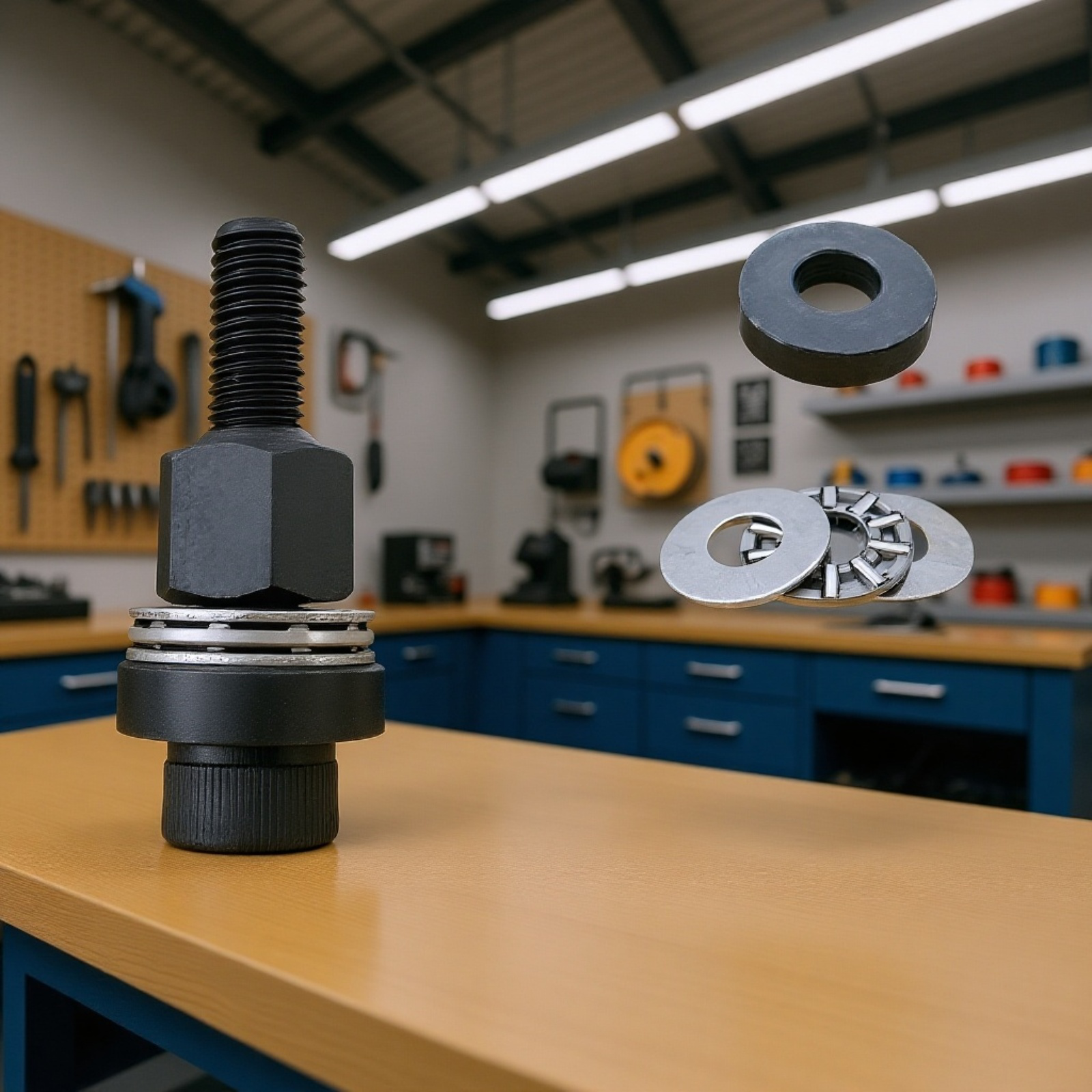 高精度なラミナットナット取付の様子