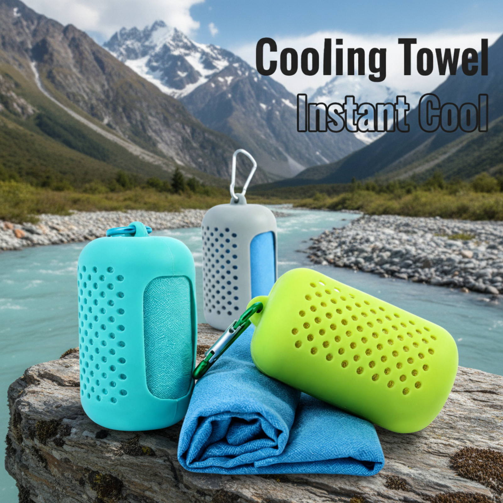 【40x40/40x80/80x130cm】-10℃ Cooling Effect Icy Towel, Quick-Drying Towel, 15-Minute Quick-Drying Spor