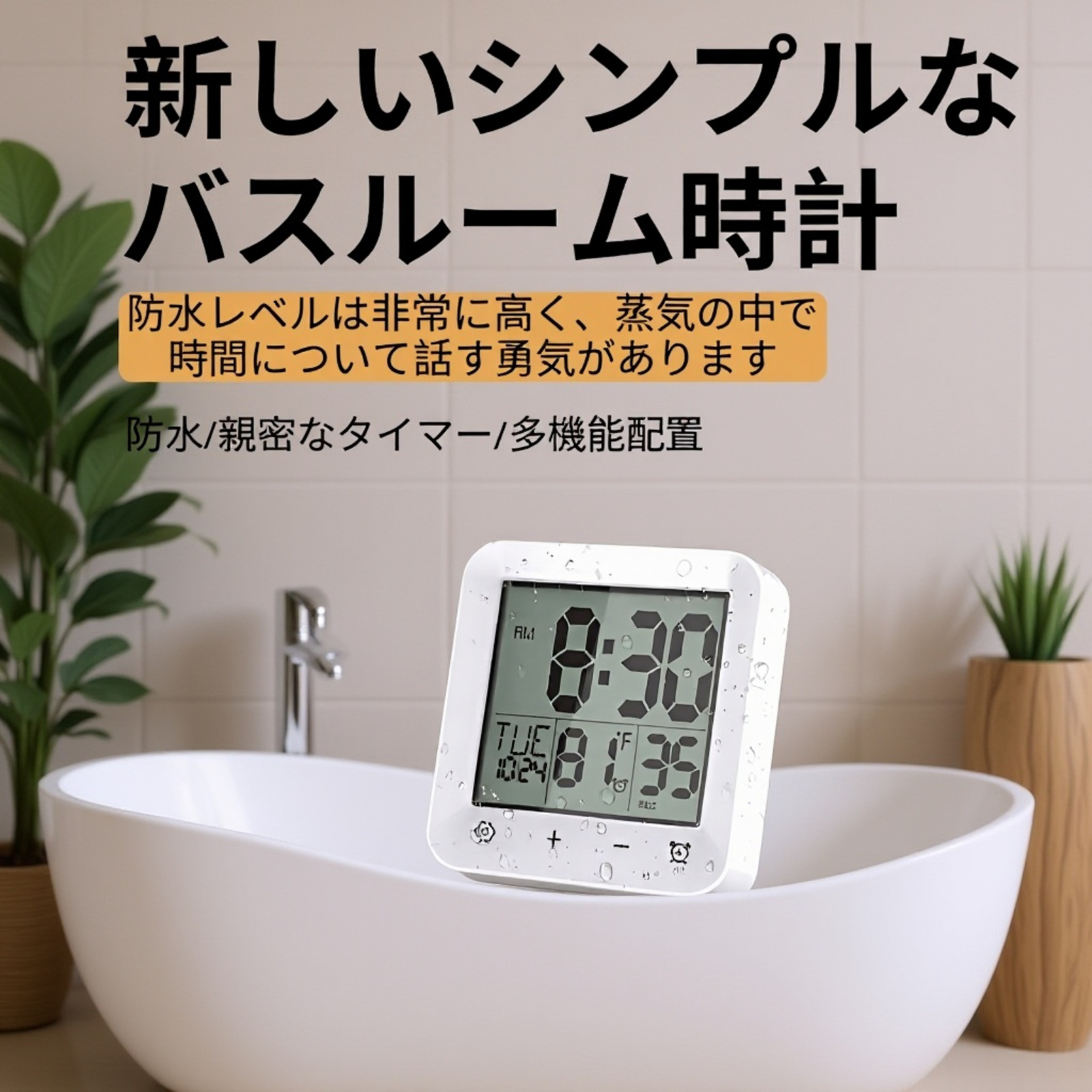 バスルーム多機能温度計タイマー
