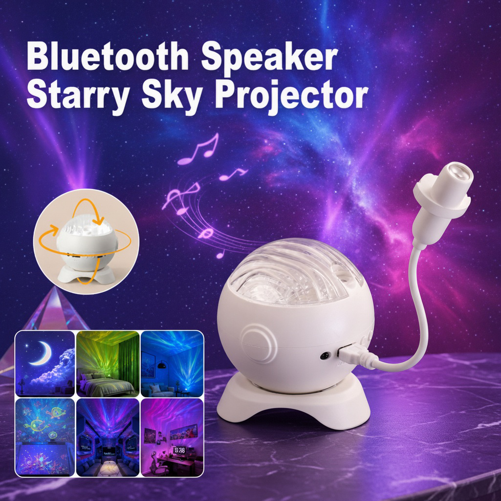 JMY Bluetooth Speaker Starry Sky Projector Ambient Light