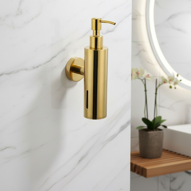 Distributeur de savon mural en acier inoxydable pour salle de bain