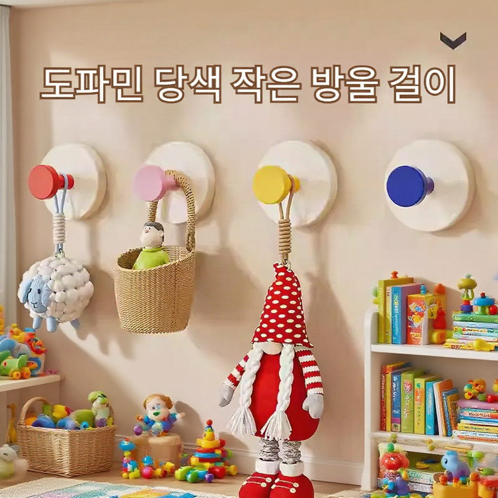 욕실 화장실 펀치 프리 도파민 도어 후크 패드 선반