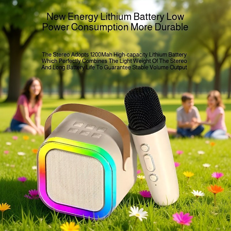 Bluetooth microphone speaker with LED lights