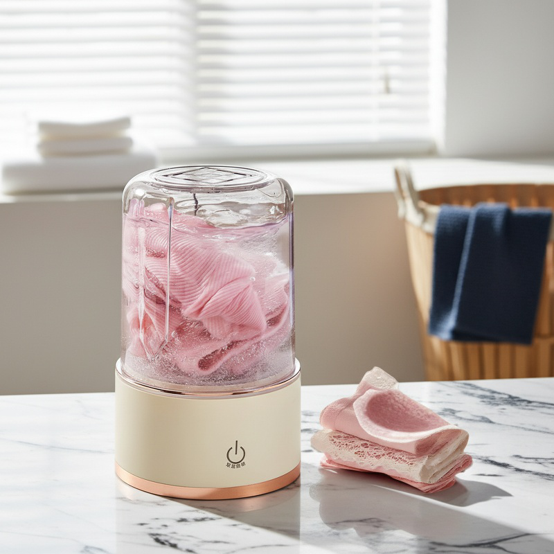 Portable laundry cup for delicate underwear washing