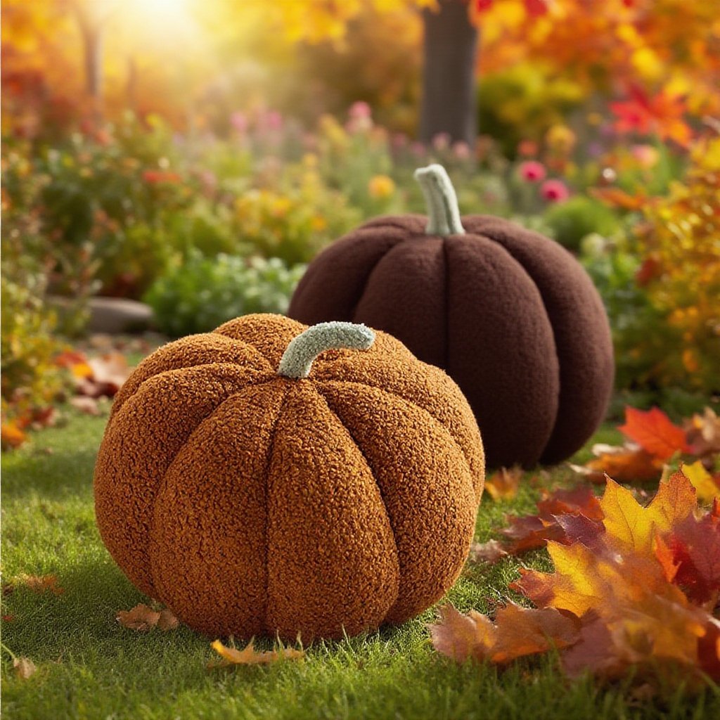 南瓜抱枕靠墊作為禮物包裝展示