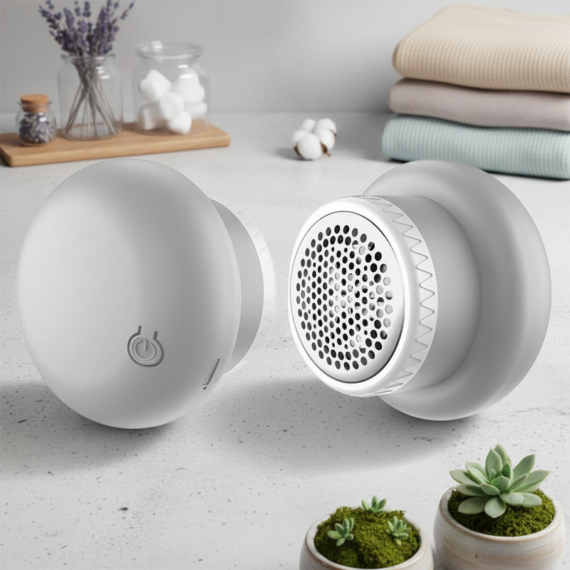 Vue rapprochée de la tête du rasoir rechargeable anti-bouloche