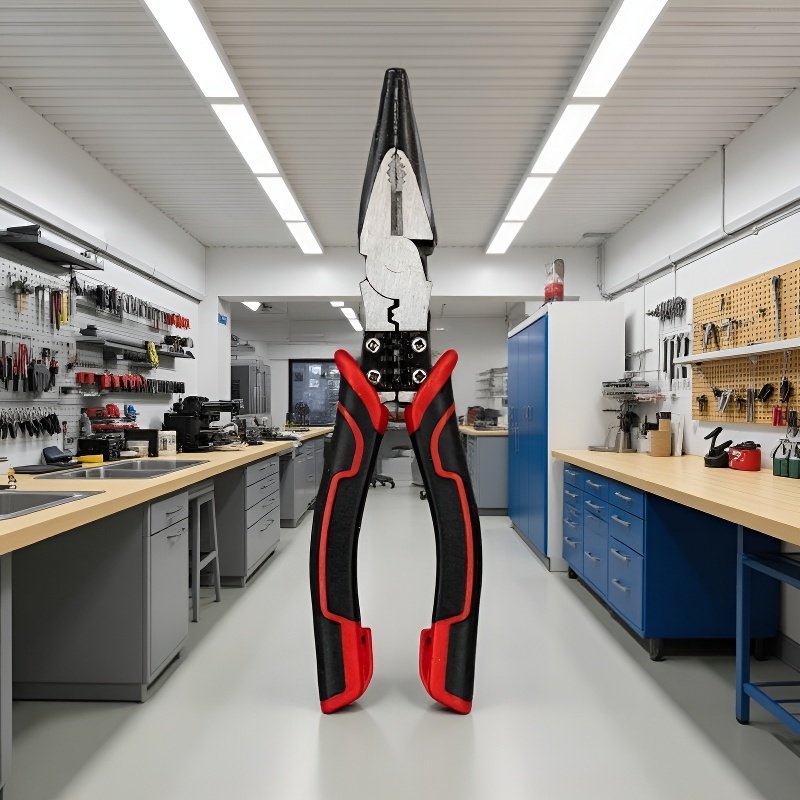 철사 플라이어를 사용한 절단 예시