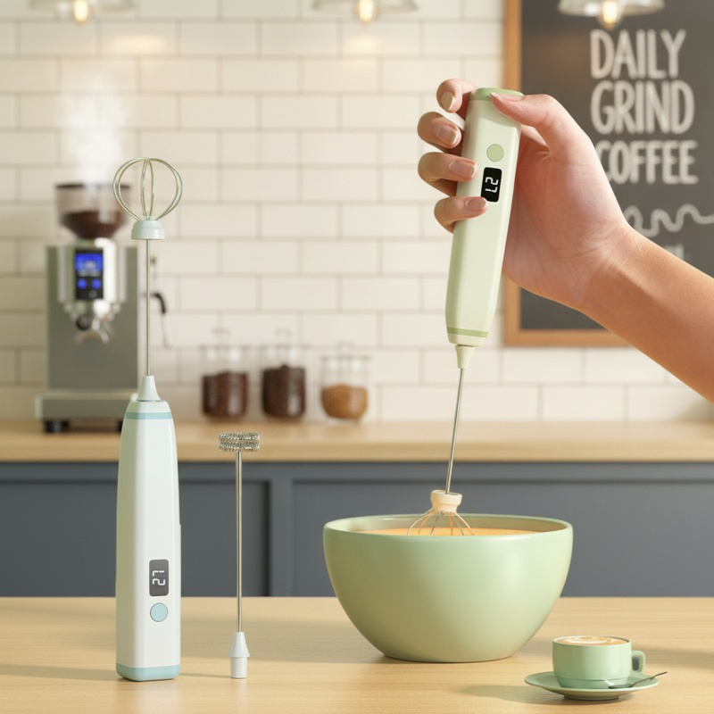 Espumador de leche eléctrico portátil, batidor de café y huevos, mezclador de mano para el hogar