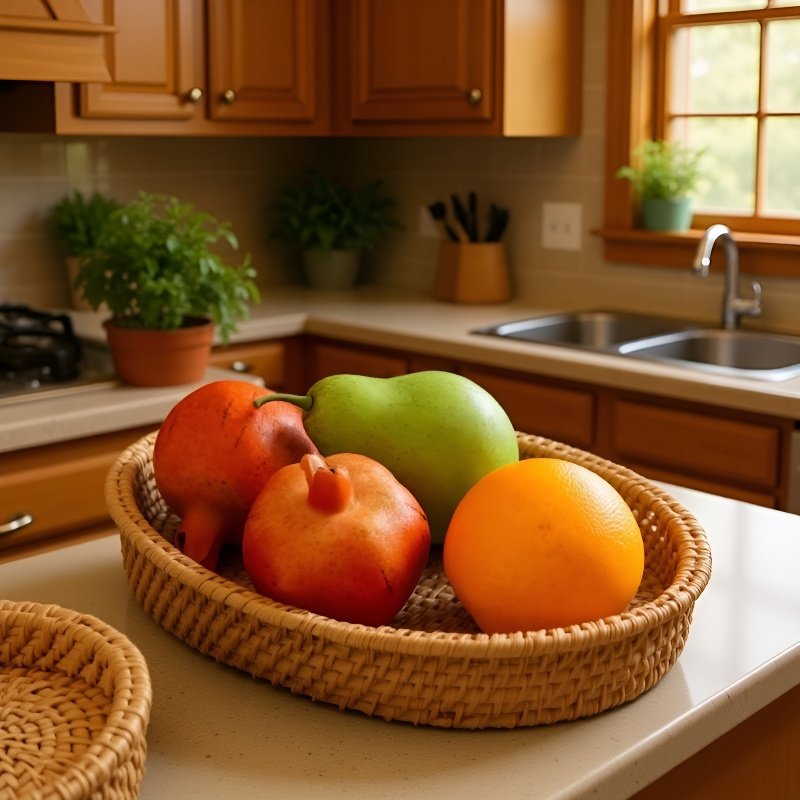Wicker bread storage basket