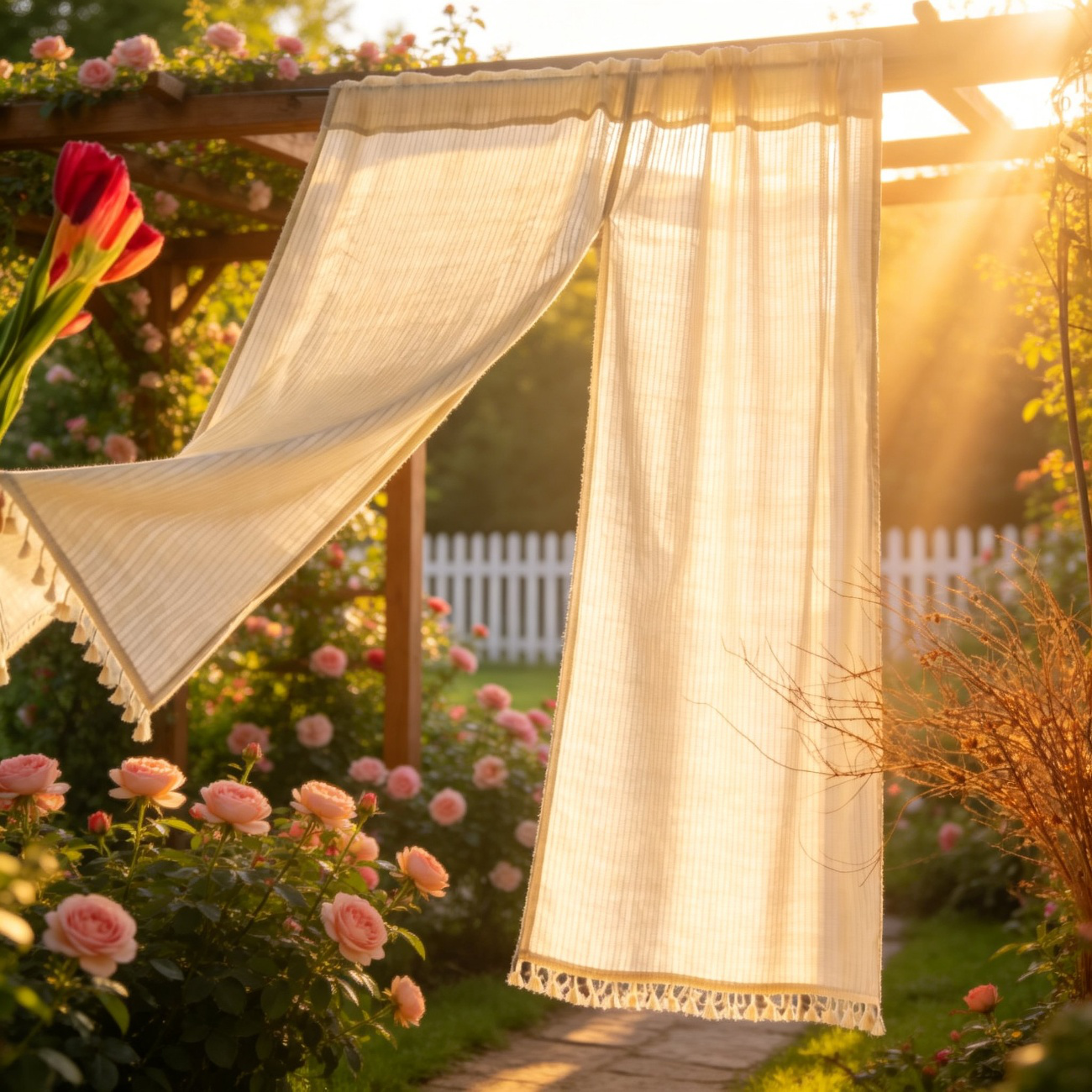 Stilvoller Türvorhang für die Hotelküche