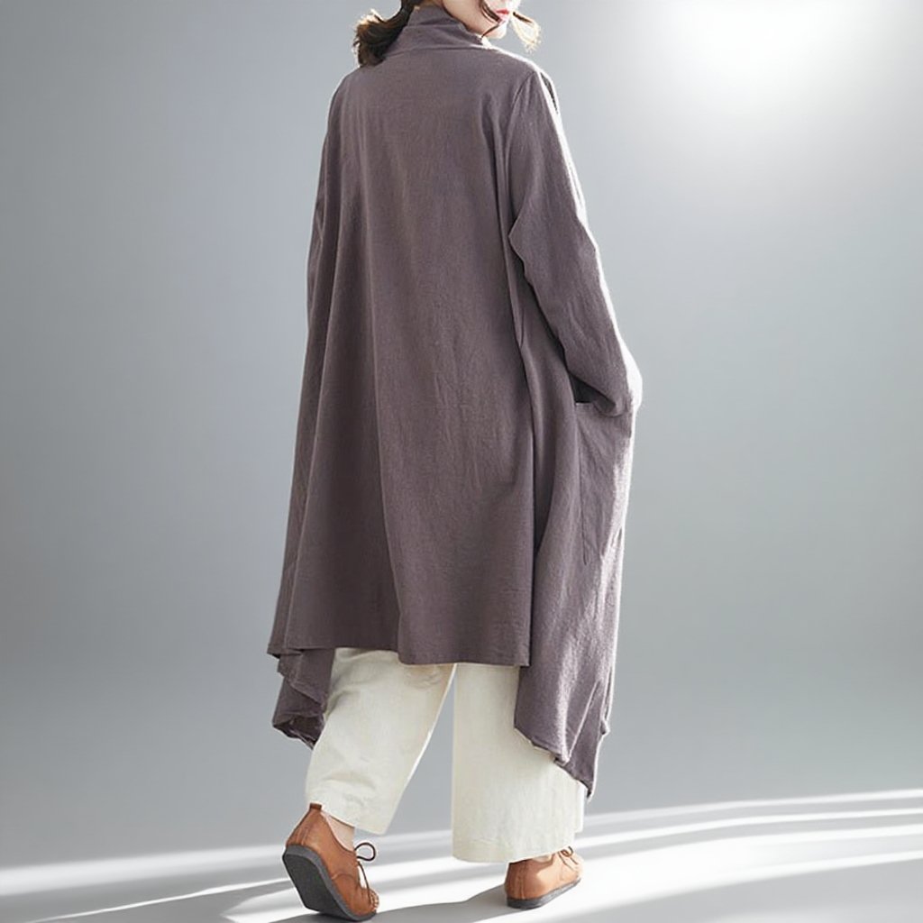 【リネン羽織】ゆったりしたドルマンスリーブ　UVカット機能つき　程よい厚さ秋にピッタリ