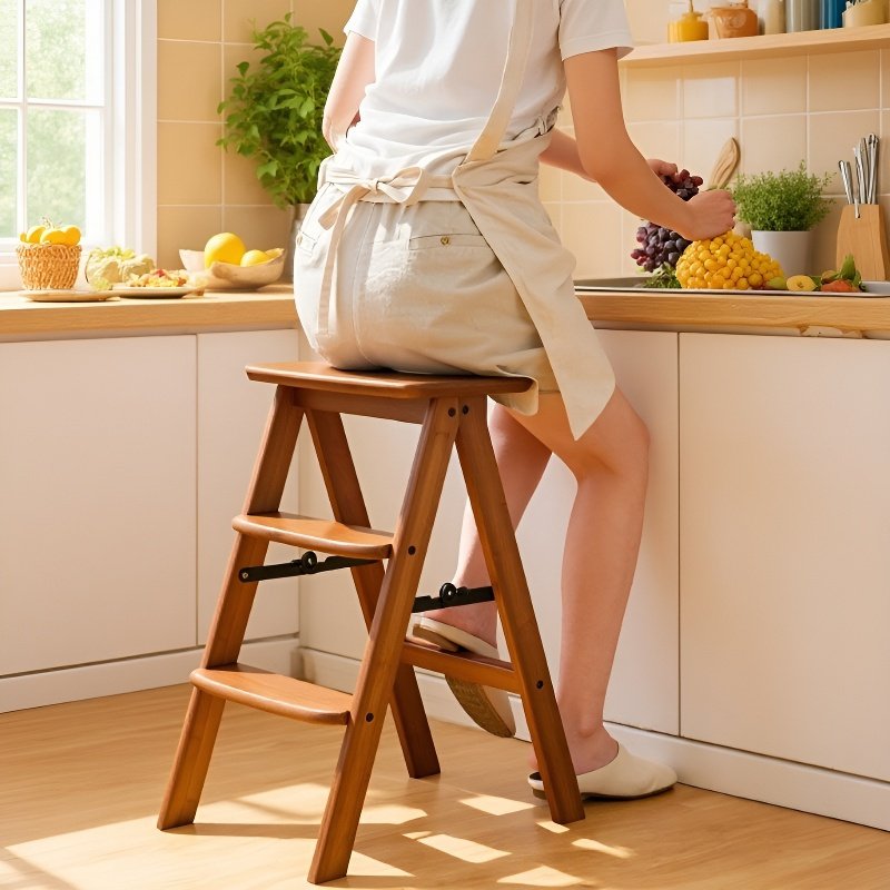 Taburete alto de cocina multifuncional plegable