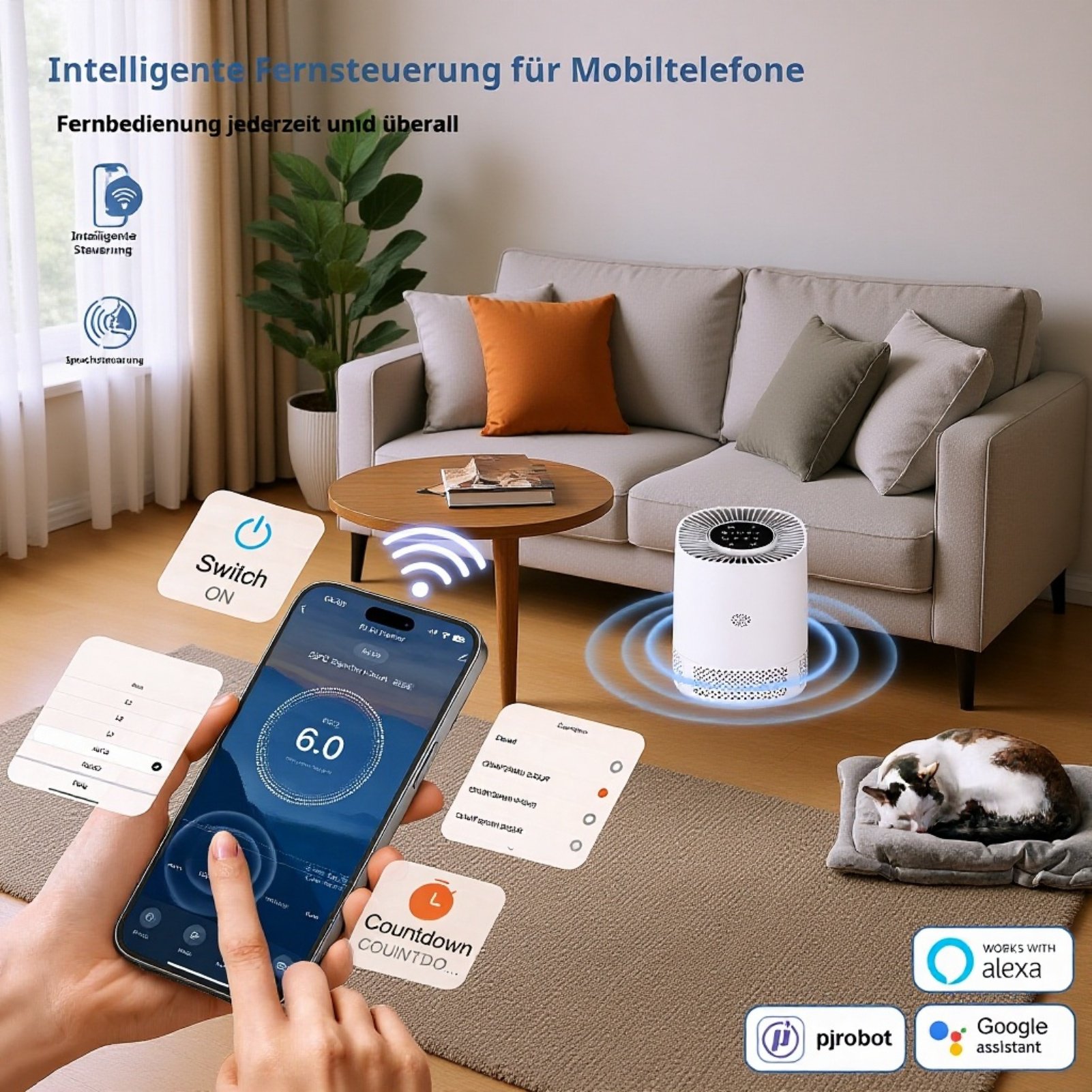 App-gesteuerter Luftreiniger für Ihr Zuhause