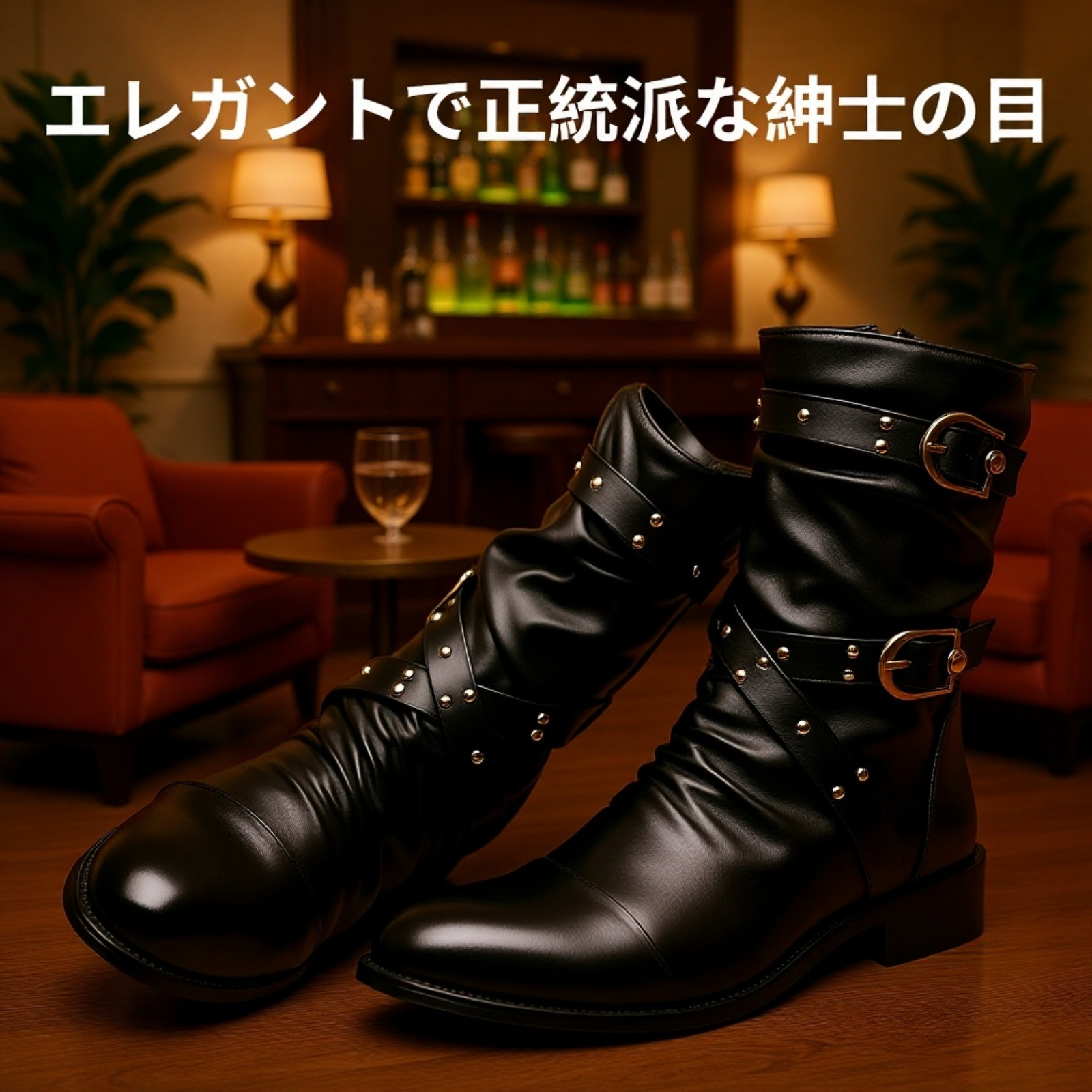 トレンドマーティンブーツ 中筒スタイリッシュ裏起毛保温レザーブーツ メンズ