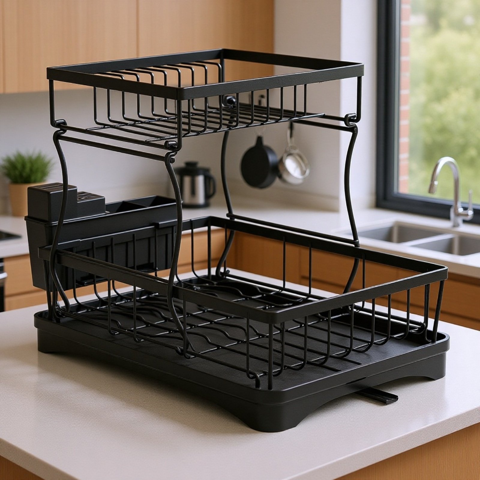 ステンレス食器水切りラック 多機能収納ラック