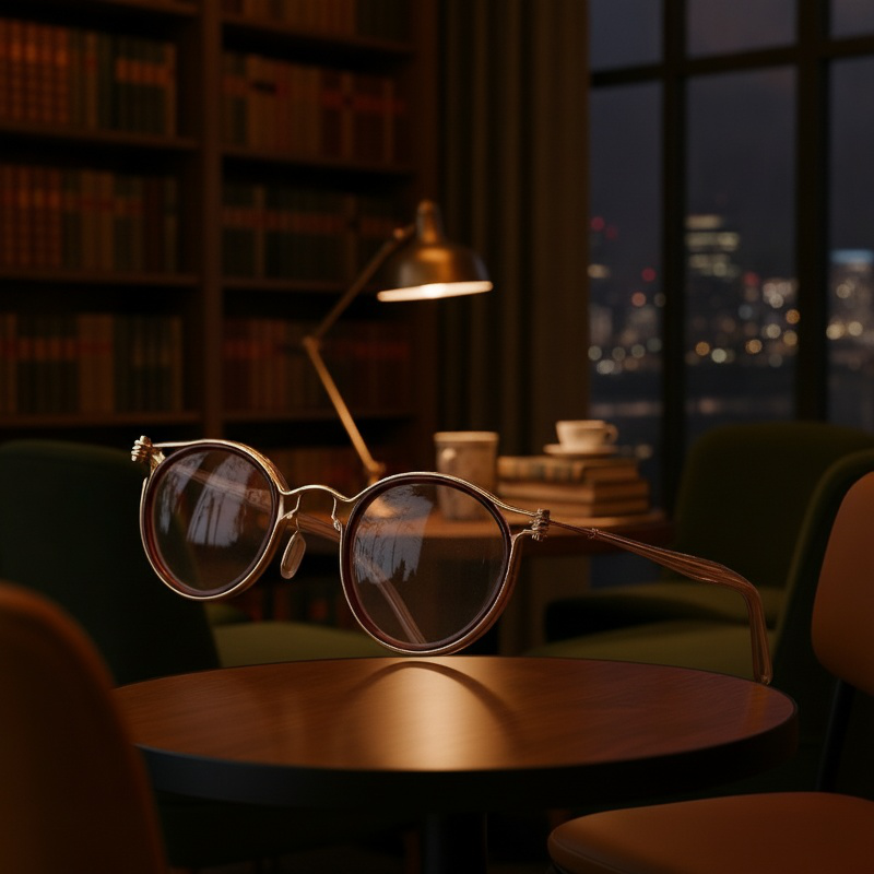 Close-up of anti-blue light lens technology