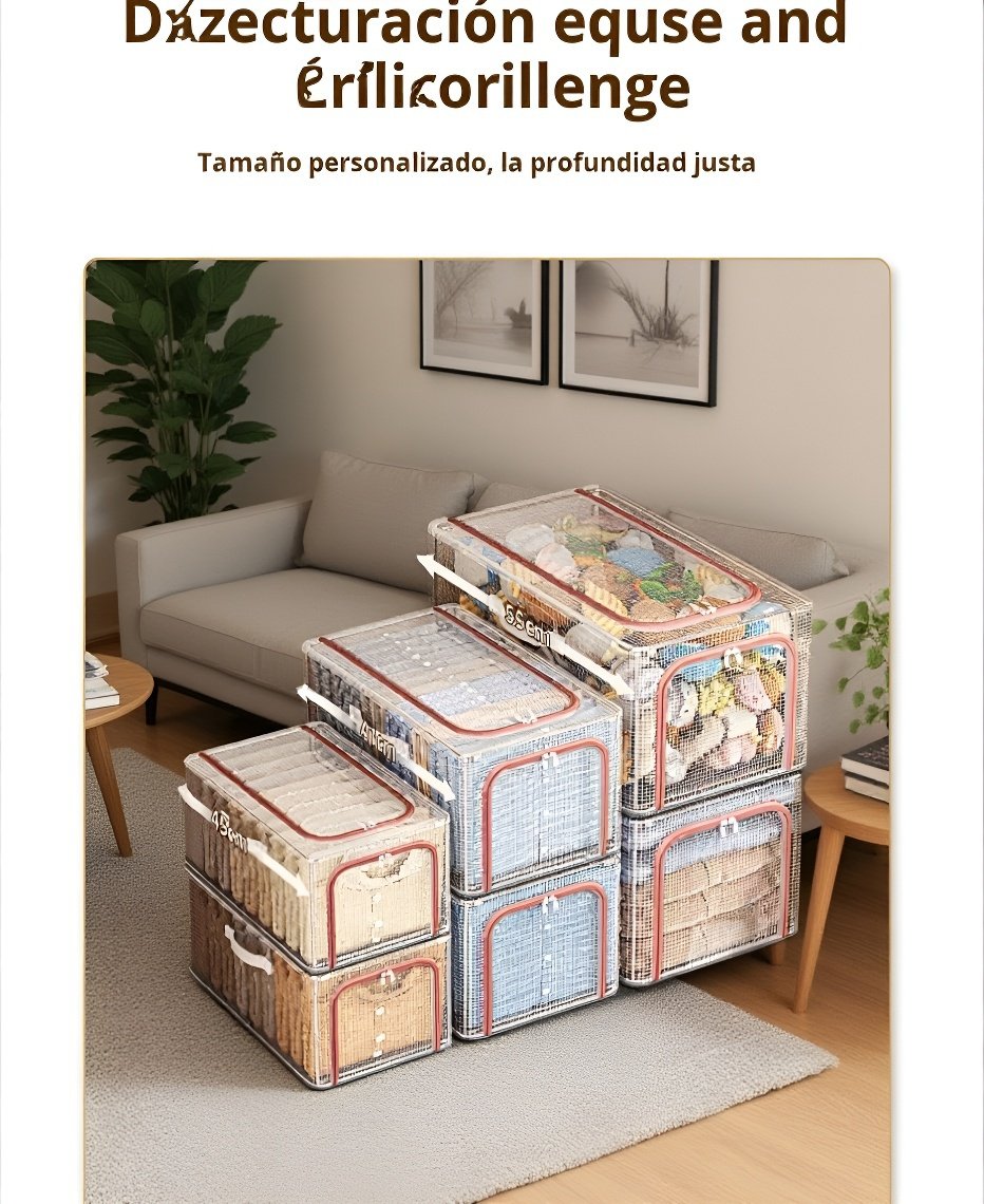 Caja transparente para guardar ropa en armario