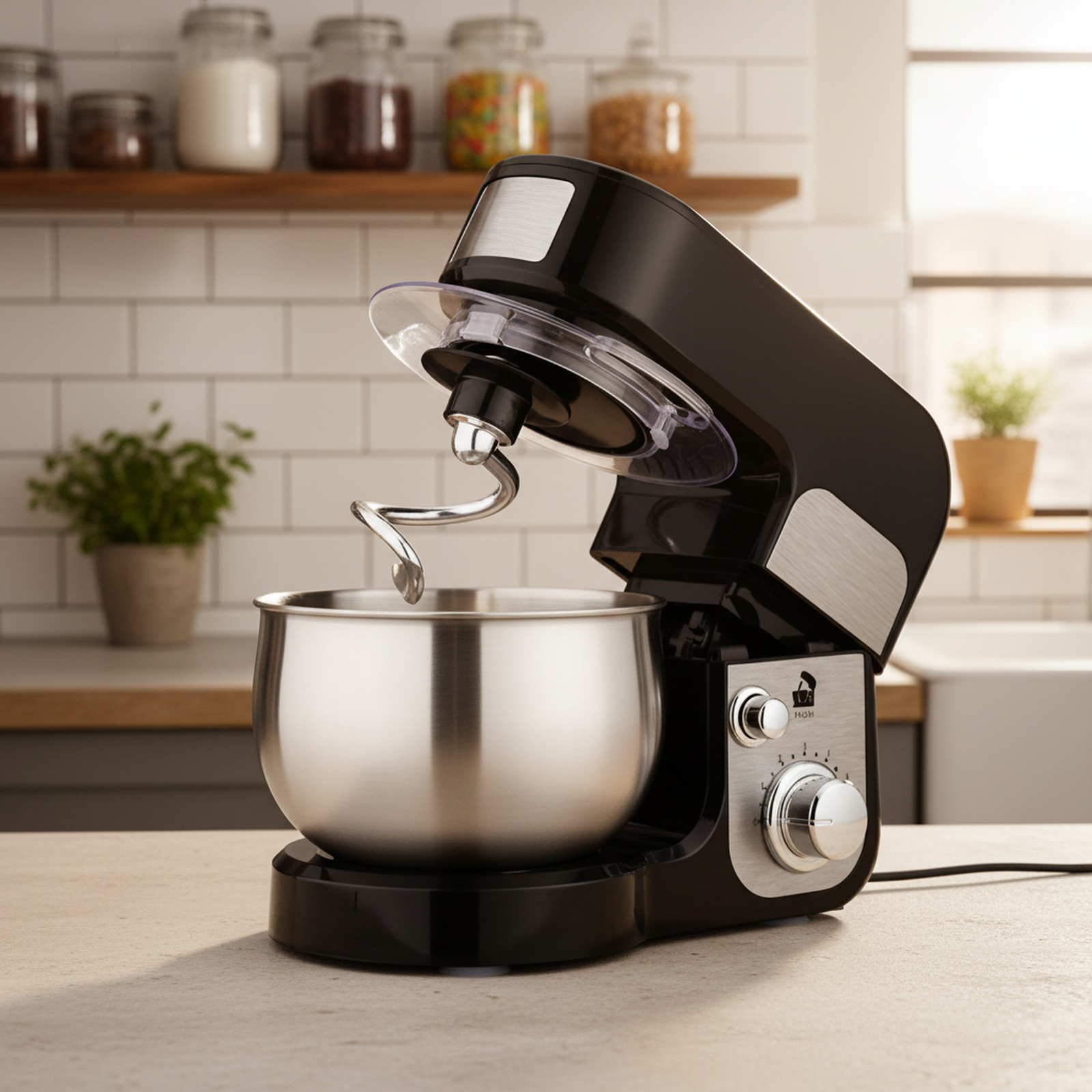 Dough kneading with large capacity mixer