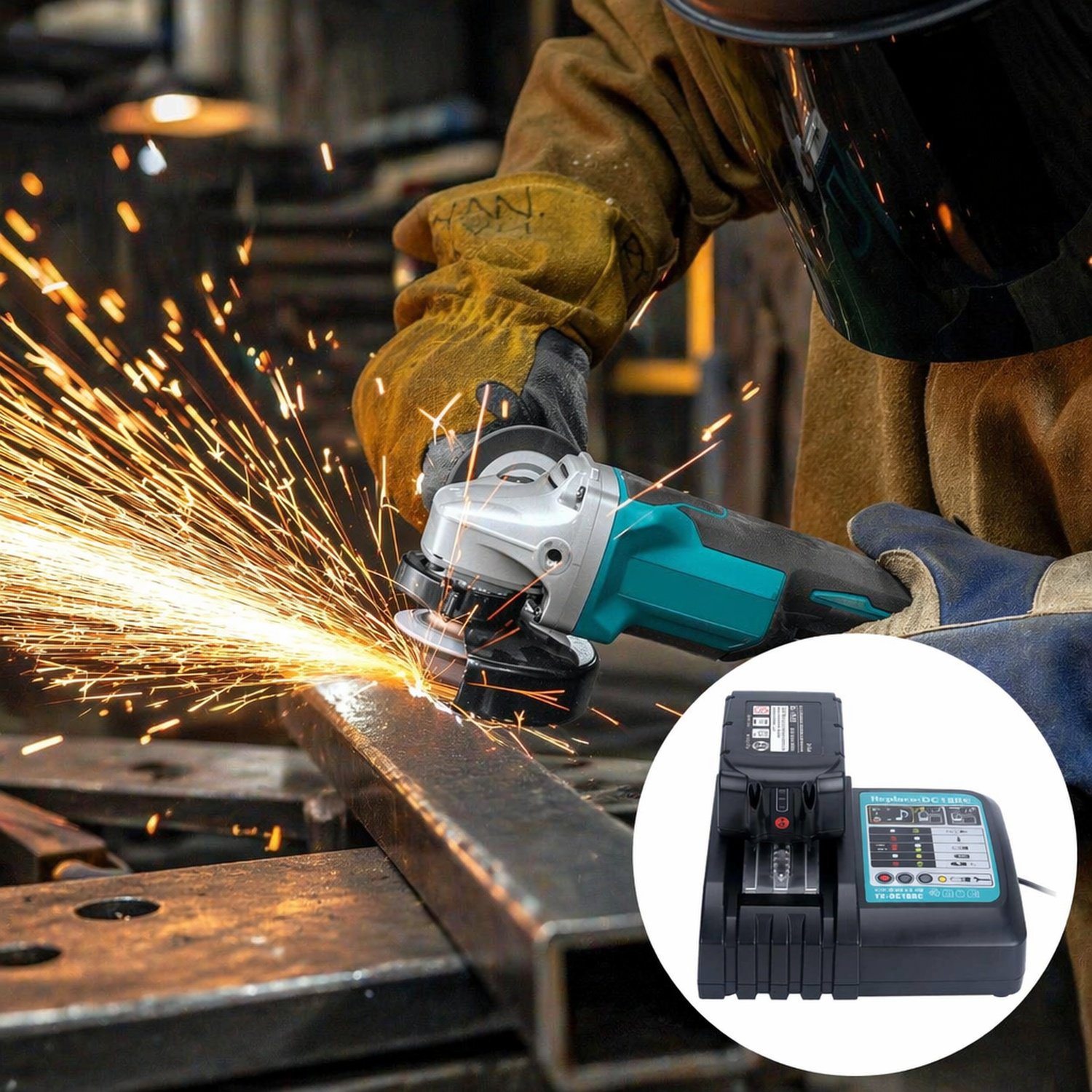 Makita 18V Lithium Battery Fast Charger DC18RC front view