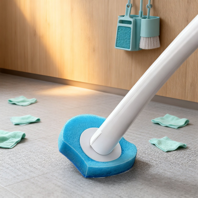 家庭用浴室壁掛け式掃除ブラシ。隅々まで汚れを落とすのに最適。