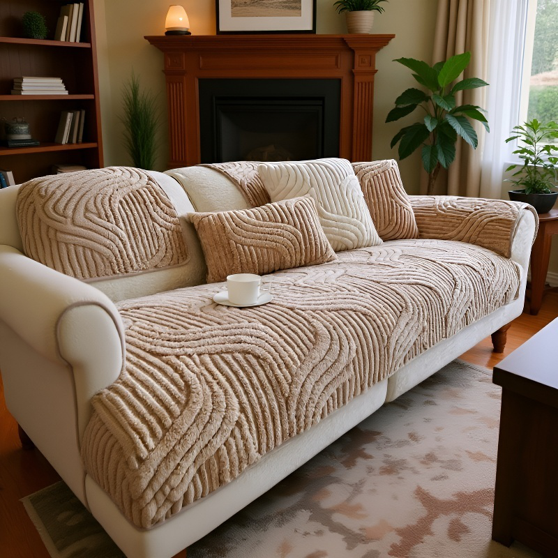 Cojín de sofá de terciopelo de algodón cómodo, transpirable y antideslizante para el hogar