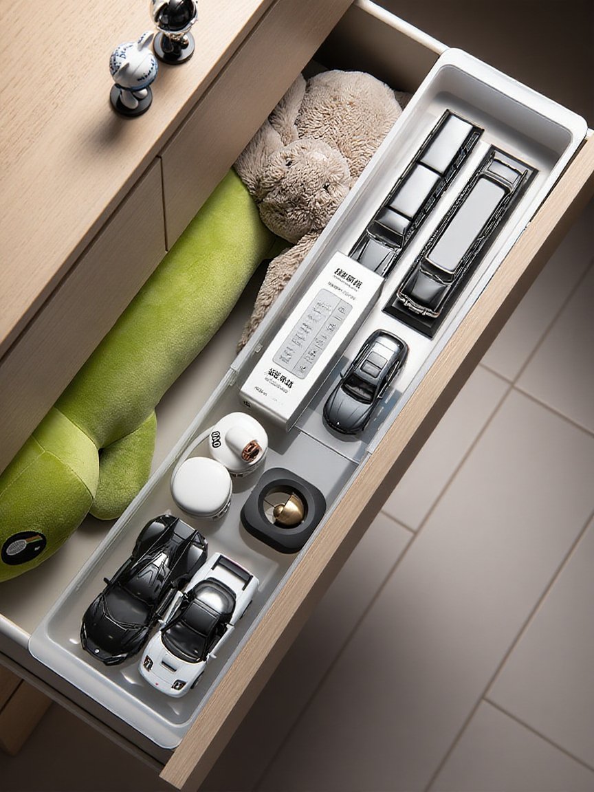 Boîte de rangement rétractable à tiroir en plastique, boîte de rangement de séparation de tiroir sus