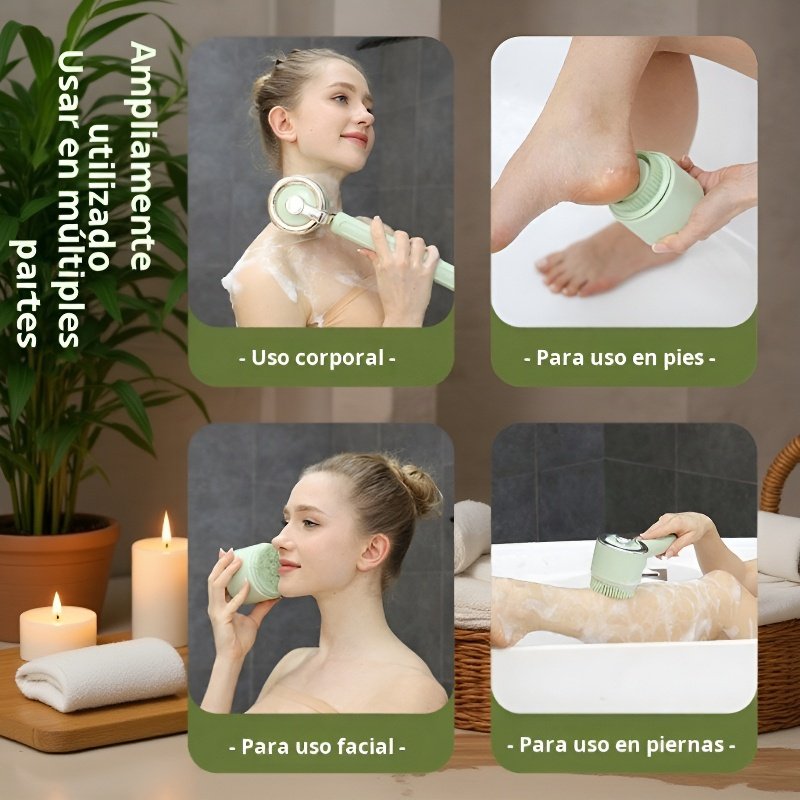 Cepillo de baño eléctrico de mango largo, artefacto para frotar la espalda, instrumento de baño para