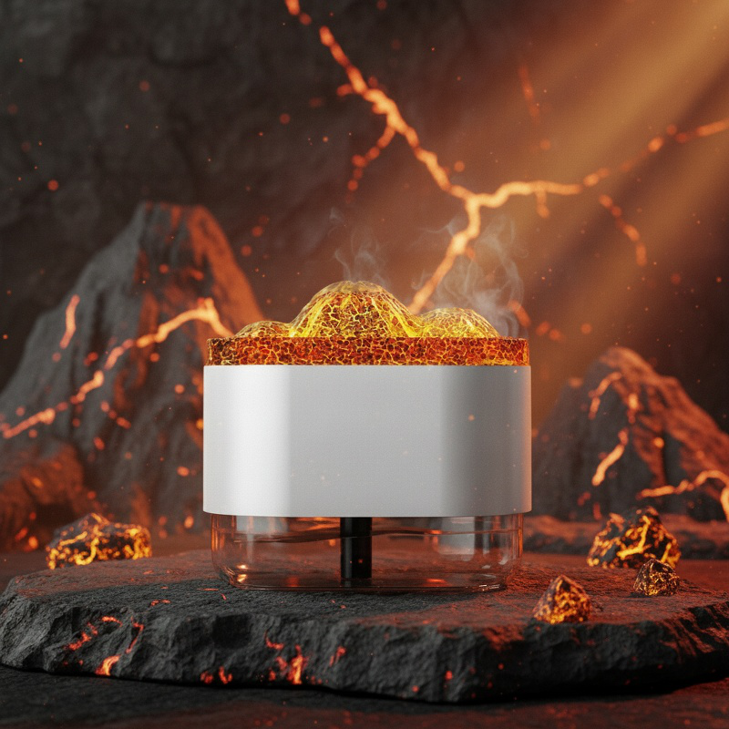 Difusor de aroma de lava volcánica para el hogar con iluminación LED de 7 colores
