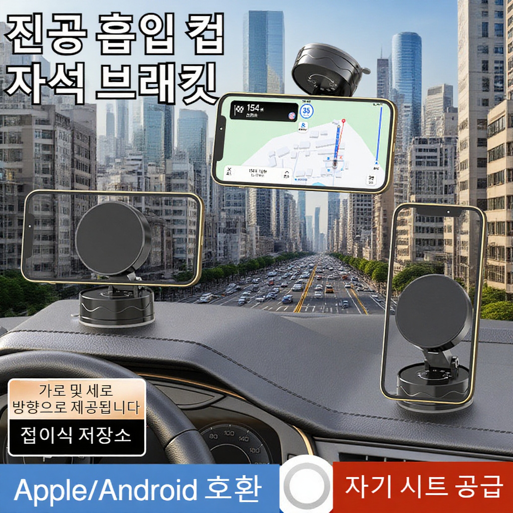 다기능 혁신 차량용 접이식 자석 휴대폰 거치대