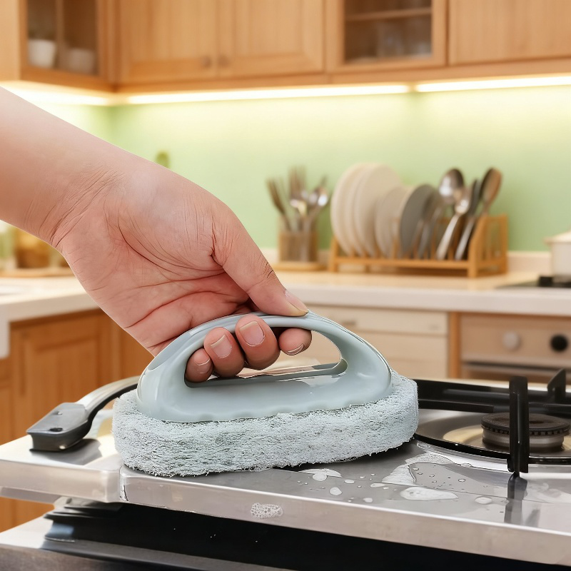Kitchen & Bathroom Dual-purpose Cleaning Brush with Sponge