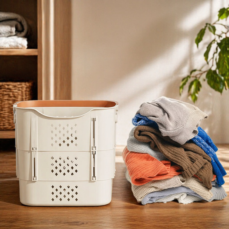 Household Large Compartment Clothing Organizer Basket