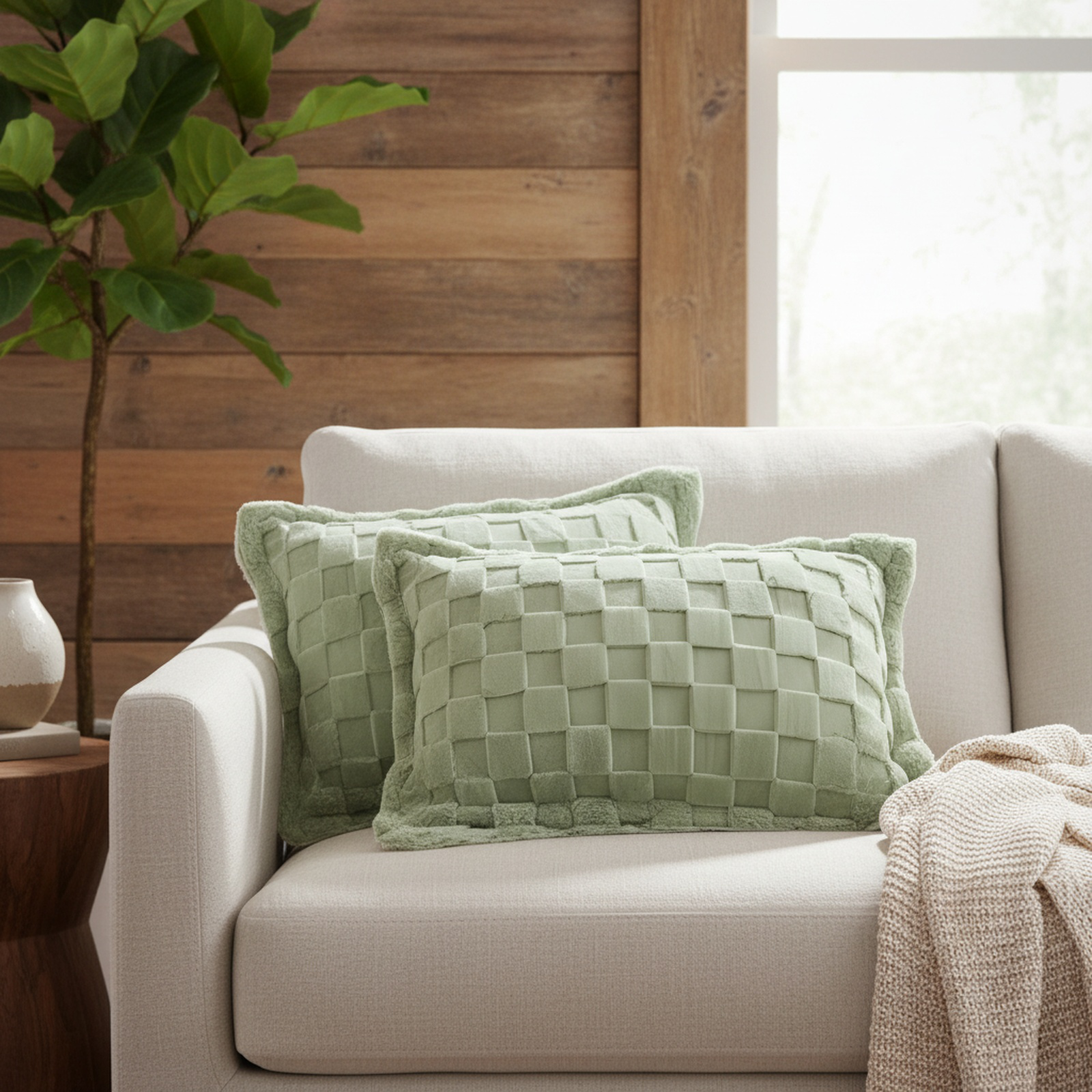 Ensemble trois pièces drap-housse épais en velours de lait uni sculpté, automne-hiver 2026