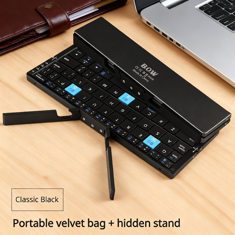 Mobile Phone Tablet Portable Folding Bluetooth Keyboard