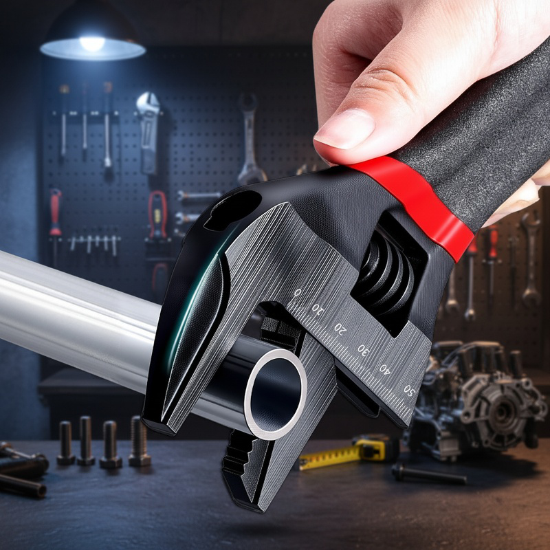 Close-up of short handle wrench head