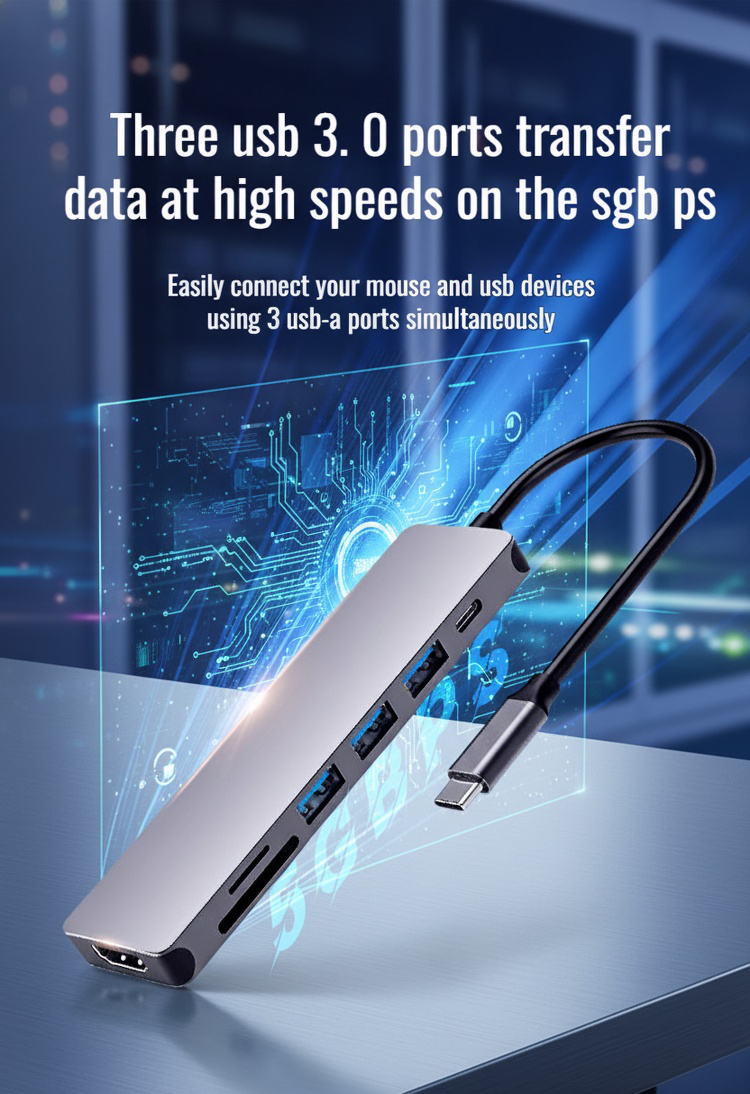 Universal USB-C docking station with HDMI and USB ports