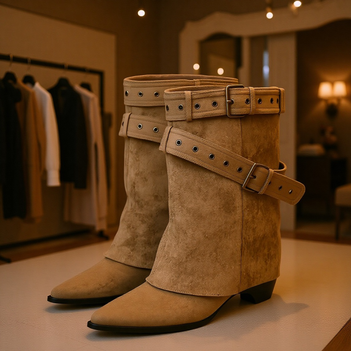 스파이스 걸스 스타일 무릎 부츠