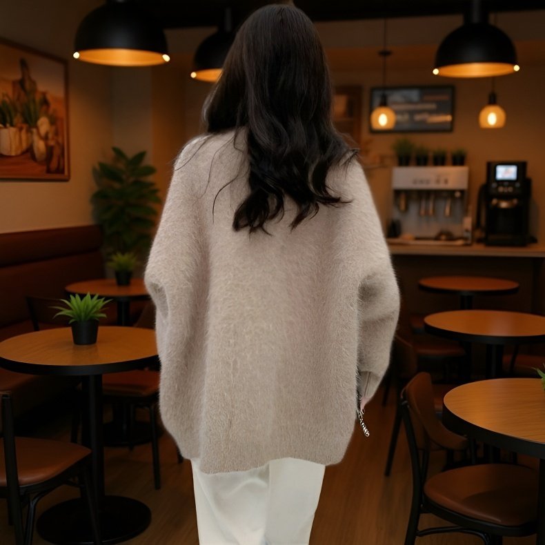 柔らかくて優しいニットカーディガン袖部分