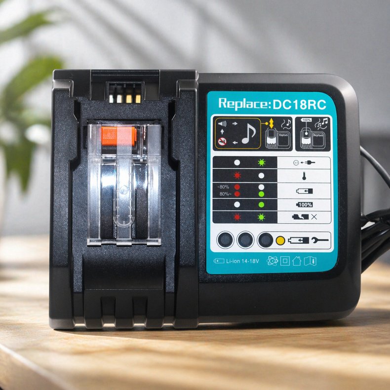 Top view of Makita DC18RC battery charger