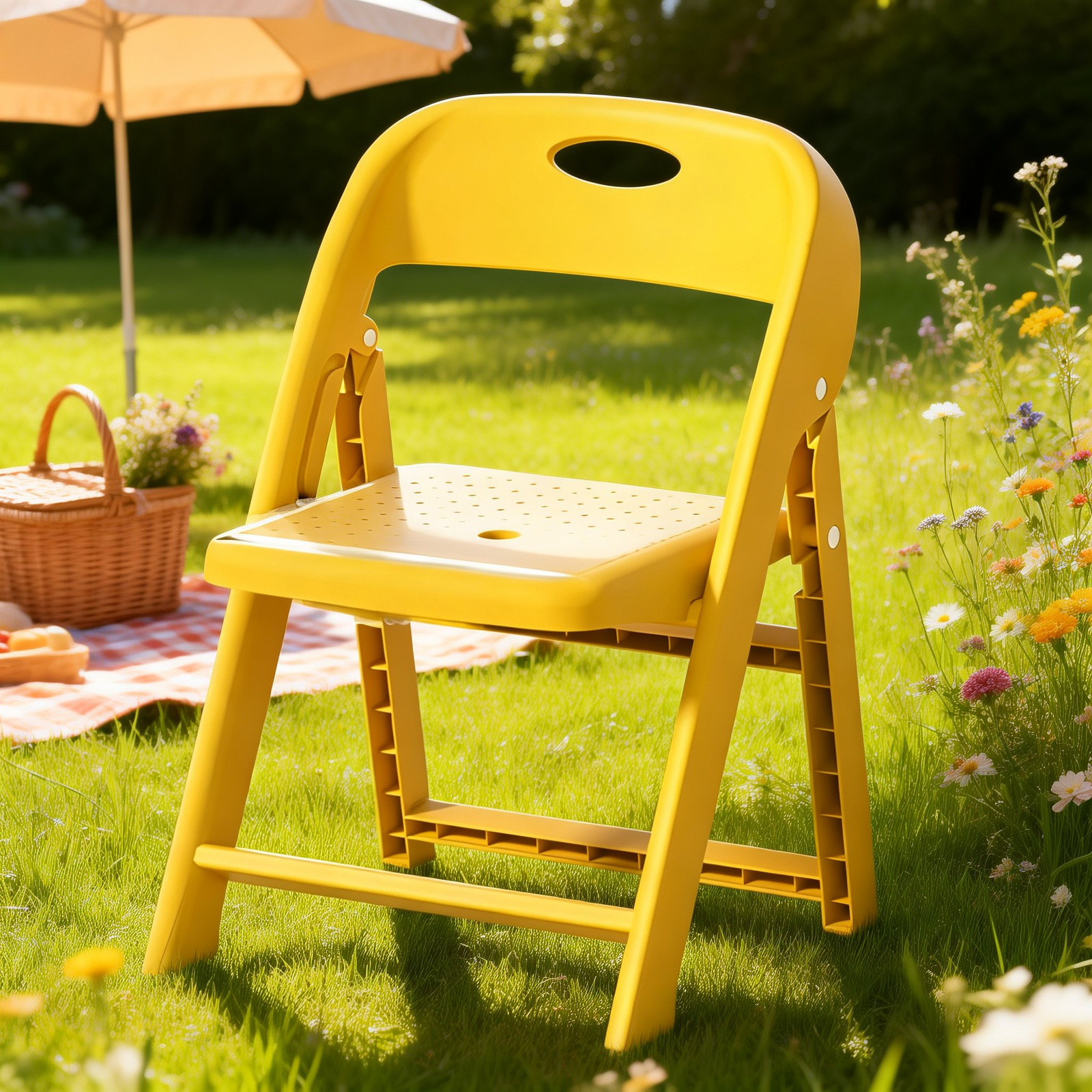 幼稚園用キャラクター折りたたみ椅子 厚手で持ち運びやすいプラスチック小椅子