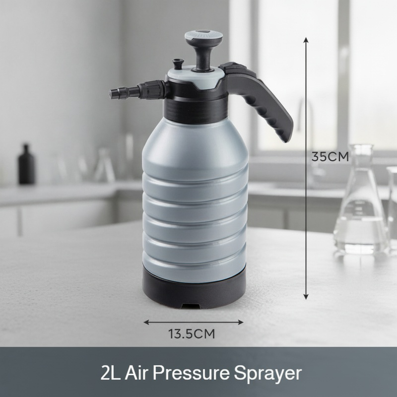Portable disinfectant sprayer sanitizing car surfaces