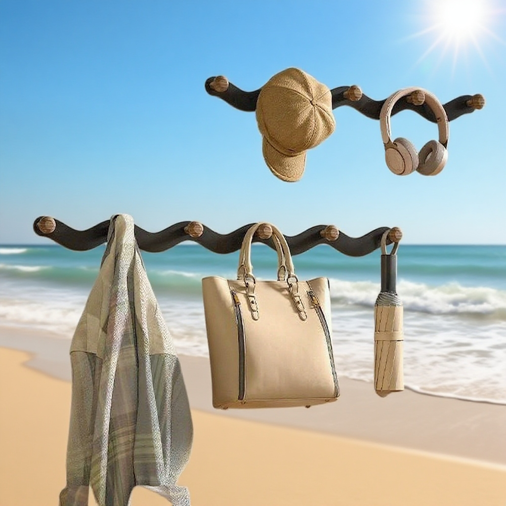 胡桃木門後免打孔掛衣架